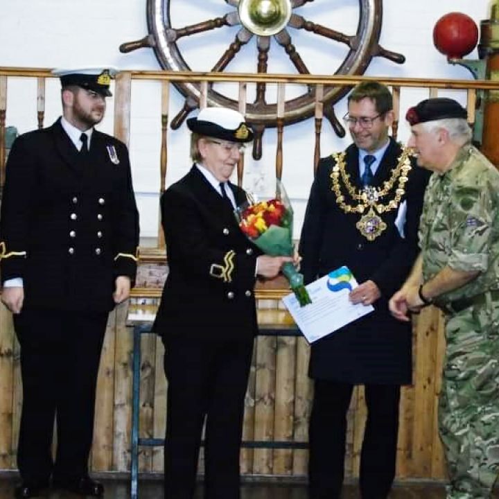 30 years service presentation, executive mayor of mansfield, andy abrahams, mansfield sea cadets