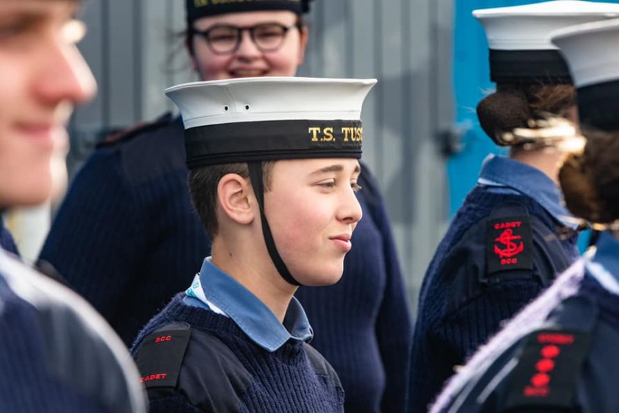One of our cadets at the national Trafalgar Parade